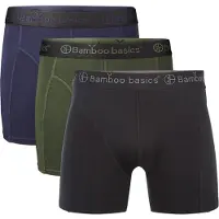 Bamboo Basics Boxers Bamboo Basics Men Rico Black Army Navy (Lot de 3)-L