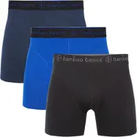 Bamboo Basics Boxers Bamboo Basics Men Rico Black Blue Navy (lot de 3)-M