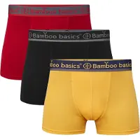Bamboo Basics Boxers Bamboo Basics Men Liam Red Black Ocre (Lot de 3)-S