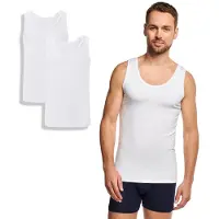 Bamboo Basics débardeur lot de 2 knitted singlet white hommes