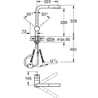 GROHE Küchenarmatur mit Handbrause Minta hard graphite glänzend 30274