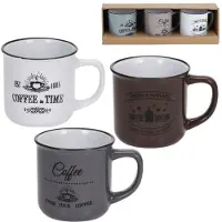 Excellent houseware Gobelets 330ml Set de 3, Tasse, Multicolore