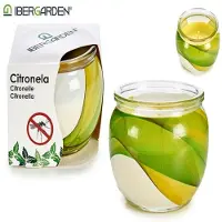 Ibergarden Bougie Parfumée Citronnelle I Repulsif Mousitque Intérieur et Extérieur I Antimousitque Idéal pour le camping, le pique-nique, la terrasse, le Jardin, la Piscine Durée de 20h I Pot en Verre 25g