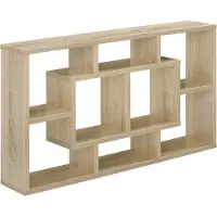En.casa [En.Casa] Étagére Murale Design Avec 8 Surface De Stockage Effet Hêtre 85 X 47,5 X 16 Cm