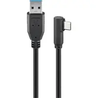 Goobay - Câble USB - USB type A (M) pour USB-C (M) incliné - USB 3.0 - 1 m - rond - noir
