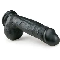 EasyToys - gode ventouse avec testicules - 22,5 cm - noir