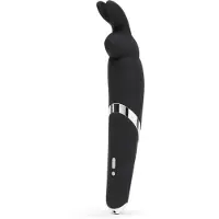 Happy Rabbit - vibromasseur wand rechargeable - silicone noir