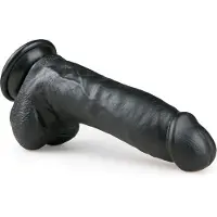 EasyToys - gode avec ventouse et testicules - 20cm - noir