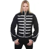 Banned Veste d'uniforme Gothic de - Veste De Style Officier - S - 5XL - pour Homme - noir/argent - Taille 5XL