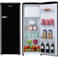 Amica Réfrigérateur combiné Retro AR5222N - 55x61.5x144 cm (lxpxh) - 218 litres - classe E - noir