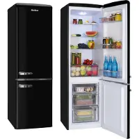 Amica Réfrigérateur-congélateur Retro AR8242N - congélateur bas - 55x61.5x181 cm (lxpxh) - 244 litres - classe E - noir