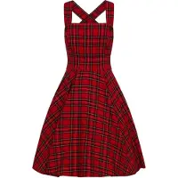 Hell Bunny Robe mi-longue de - Robe Salopette Irvine - XS - 4XL - pour Femme - rouge - Taille 3XL