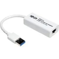 Eaton Tripp Lite Series USB 3.0 SuperSpeed to Gigabit Ethernet NIC Network Adapter RJ45 10/100/1000 White - Adaptateur réseau - USB 3.0 - Gigabit Ethernet - blanc