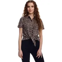 Pussy deluxe Chemisier Rockabilly de - Chemisier Court Léopard - XS - XXL - pour Femme - léopard - Taille XL