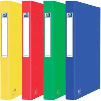 Oxford Classeur à anneaux "EUROFOLIO", DIN A4, carton, 2 anneaux, couleurs assorties vert, rouge, bleu (A4, 35 mm, 4 pcs)