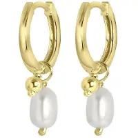 Lucardi Boucles d'oreilles or / blanc perle