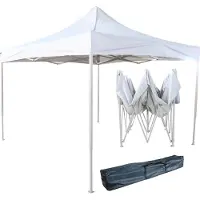 Vdd - Party Tent - Easy Up - Pavilion - Foldable Portable - Event Tent - Camping - Waterproof - With Carrier Bag - White - 3 x 3m