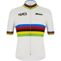 Santini Uci World Champion Eco Short Sleeve Jersey Blanc 4XL Homme