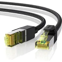 UGREEN Nw150 Câble réseau tressé, Ethernet Rj45, Cat.7, F/Ftp, 3M (Noir)