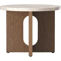 Audo Copenhagen Androgyne Table d'Appoint Ø50 Dark Stained Oak | Kunis Breccia