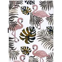 Rugsx Tapis PETIT GARDEN FLAMINGOS FEUILLES DE MONSTERA crème 160x220 cm