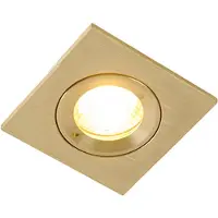 QAZQA Spot encastré moderne carré doré IP44 - Xena