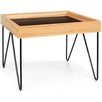 Besoa Big Lyon table basse mélaminé / MDF avec structure en acier plaqué chêne noir