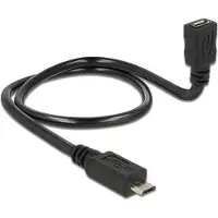 DeLOCK Shape USB 2.0 Hi-Speed OTG Câble d'extension Micro B mâle Micro B femelle noir - Longueur : 0,50m
