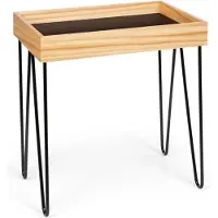 Besoa Little Lyon Table basse mélaminé plateau MDF structure acier plaqué chêne