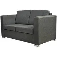 vidaXL Canapé à 2 places Tissu Gris foncé