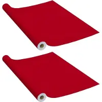vidaXL Films autoadhésifs pour meubles 2 pcs Rouge 500x90 cm PVC