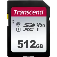 Transcend Sdxc 300s 512gb Class 10 Uhs-i U3 V30 Memory Card Noir