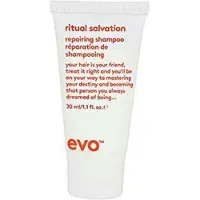 Evo Shampooing réparateur Ritual Salvation - Nettoie en douceur, soigne les cheveux abîmés et cassants et protège la couleur - Format voyage 30 m