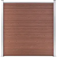 vidaXL Kit de clôture WPC 7 carrés + 1 pente 1311x186 cm Marron