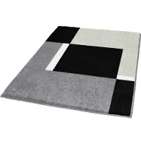Kleine wolke Tapis de bain Dakota Platinum 60x90 cm Gris et noir