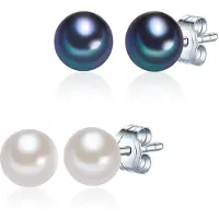 Valero Pearls Boucles d'oreilles bleu nuit / argent