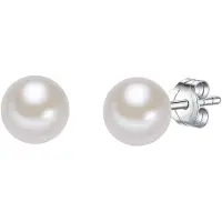 Valero Pearls Boucles d'oreilles argent / blanc perle