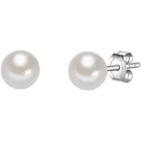 Valero Pearls Boucles d'oreilles argent / blanc perle