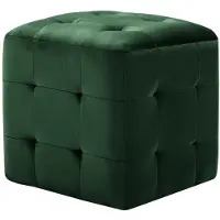 vidaXL 2 pcs Poufs Vert 30 x 30 x 30 cm Tissu velours
