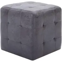 vidaXL 2 pcs Tables de chevet Gris 30x30x30 cm Similicuir daim