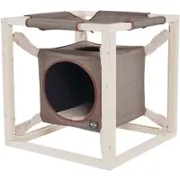 Quapas! Lit pour chats avec hamac Catcube Vert olive M 54x54x54 cm