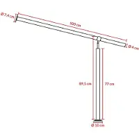 Monzana Main courante en acier inoxydable rampe d'escalier 100 cm