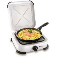 Kemper Réchaud gaz portable 1 feu 1300W Blanc laqué Plaque de cuisson