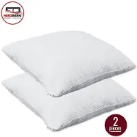 Herzberg Paquet de 2 oreillers avec mousse à mémoire de forme déchiquetée