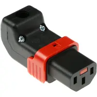 ACT C13 IEC Lock+ connecteur rewireable up or down angled black, PA130100DBK, Câble + prise électronique, Noir