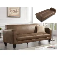 Vente-unique Canapé Club 3 Places Convertible Inicio En Microfibre Aspect Cuir Vieilli