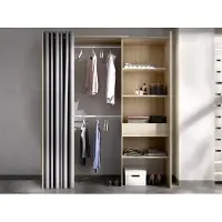 Vente-unique Armoire Système de penderie - l. 110/160 cm - Chêne & Gris - LAURENT