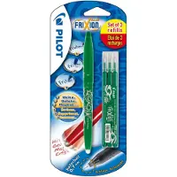 Pilot Frixion ball Stylo rechargeable vert + 3 recharges