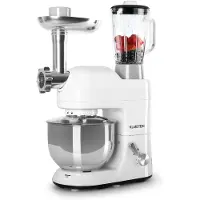 Klarstein Robot Patissier Multifonctions, Batteur sur Socle, Bol 5L, Robot Cuisine 1800W, Blender 1.5L, Robot Multifonction Petrin Boulangerie, Hachoir à Viande, Batteur Electrique Cuisine, 6 Vitesses