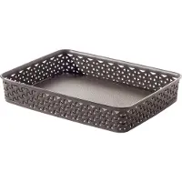 Curver Panier My Style empilable en polypropylène 35,8 26,2 6 cm - chocolat